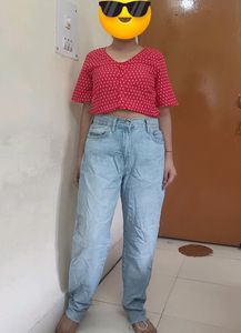 Forever 21 High Waist Blue Shaded Jeans