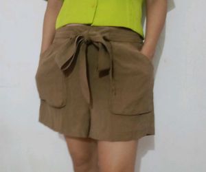 Brown Casual Shorts From Mango.