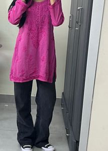Short Chikankari Kurta
