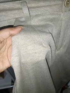 Combo Of 2 Trousers Grey Checked And Beige