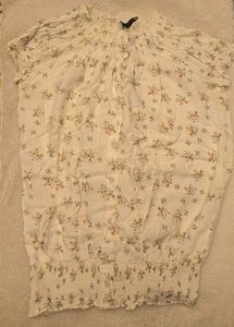 Floral Print Smocked Blouse