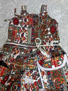 Girls Ethnic Print Dress