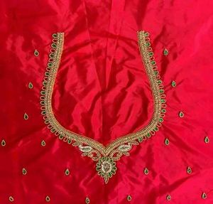 Red Maggam Work Blouse