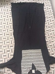 Black Dress with Patterned Bottom