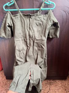 Mini Straps Dress Green