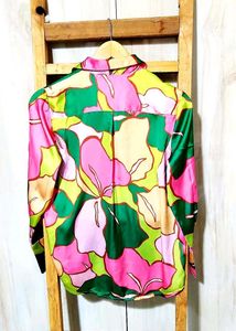 Multicolour Satin Shirt Size-36