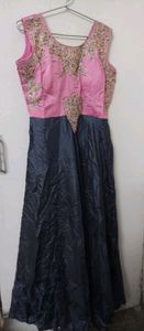 Pink  Gown with dupatta and legging