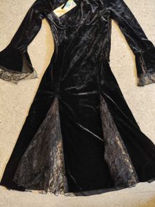 Black gothic Lace Open sleeve Dress