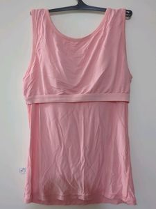 Imported High Quality Pink Tank Top With Bra