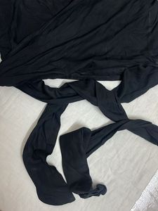 Sheer Sleeve Black Top