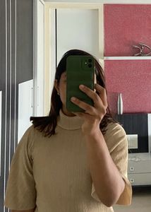 Gold Party Wear Top With Stylish Sleeve