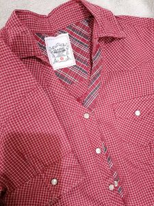 Bare Denim - Maroon Checked Western Shirt