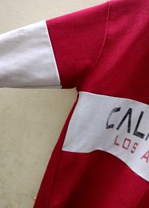 Red T-shirt With Collar