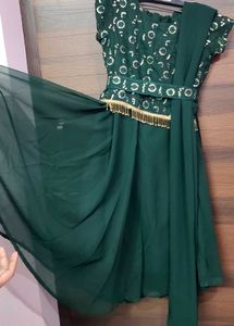 Green Embroidered Kurta Set