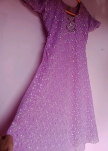 Lavender Embroidered Dress