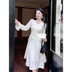 korean fur White Dress