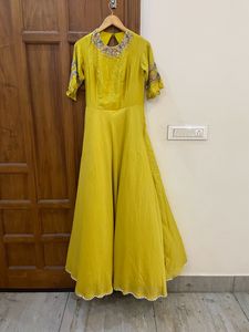 Stylish Yellow &amp; Blue Gown