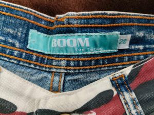 Denim Eagle Patch Shorts