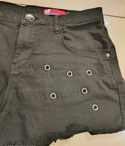 Imported Black Denim Hotpant