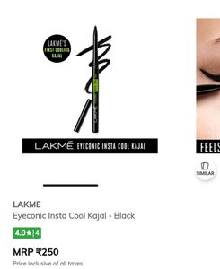 LAKME Eyeconic Insta Cool Kajal, Black (COMBO)