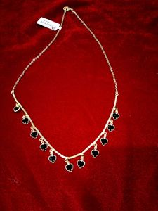 Gold-Tone Heart Charm Necklace