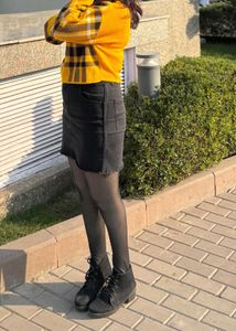 Cute charcoal denim skirt