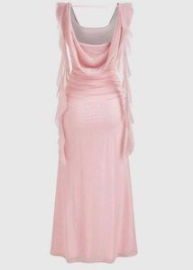 GenZ Ruffle Baby Pink Dress