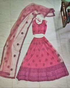 Beautiful Grand Onion Pink Wedding Lehenga Choli
