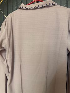 Embroidered Collar Shirt Dress