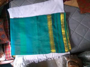 Temple Border Design Green Saree 🍏🍏🍏