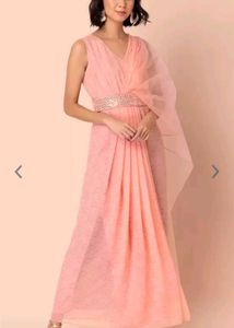 Indya Maxi Dress With Attached Dupatta