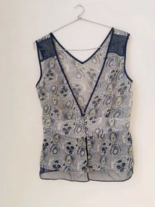 Paisley Print Sleeveless Top