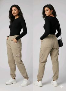 Trendy Khaki Cargo Pants