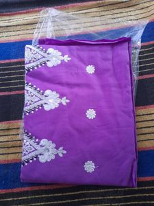 Purple Fabric with Embroidery