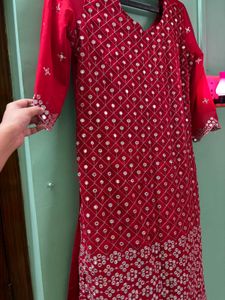 Red Sharara Suit