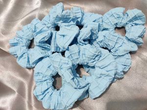 Blue Checkered Scrunchie
