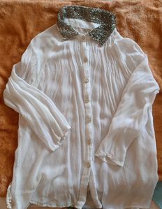 Beaded White Shirt