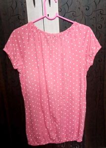 Pink Polka Dot Top