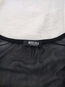 Miss Lola Black Sheer Top