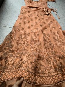 Peach Embroidered Lehenga Choli