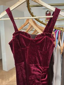 XS Burgundy Velvet Mini Dress