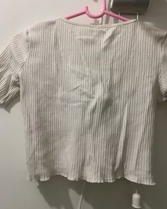 Tie-Front Ribbed Top