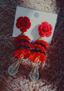 Earrings Black And Red