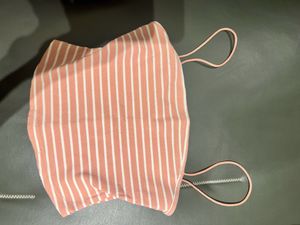 Pink &amp; White Stripes Crop Top