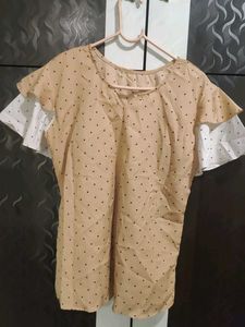 Polka Dot Layered Sleeve Top