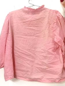 Pink Ruffle Blouse