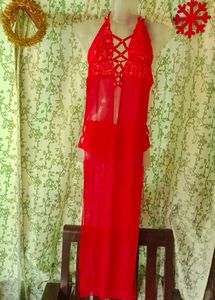 sexy Red Lace Lingerie Nightgown
