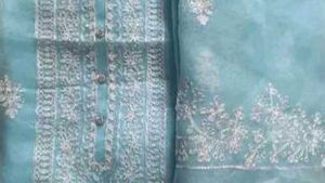 Light Blue Unstitched Embroidery Suit