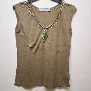 Embellished Sleeveless Top