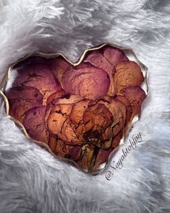 Heart-Shaped Rose Resin Coaster